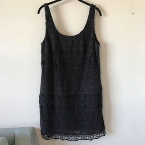 J. Crew Black Crochet Shift Dress
